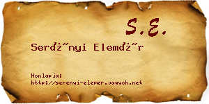 Serényi Elemér névjegykártya