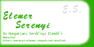 elemer serenyi business card